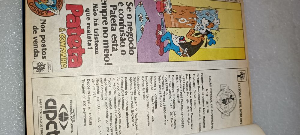 Antiga banda desenhada Walt Disney 1988