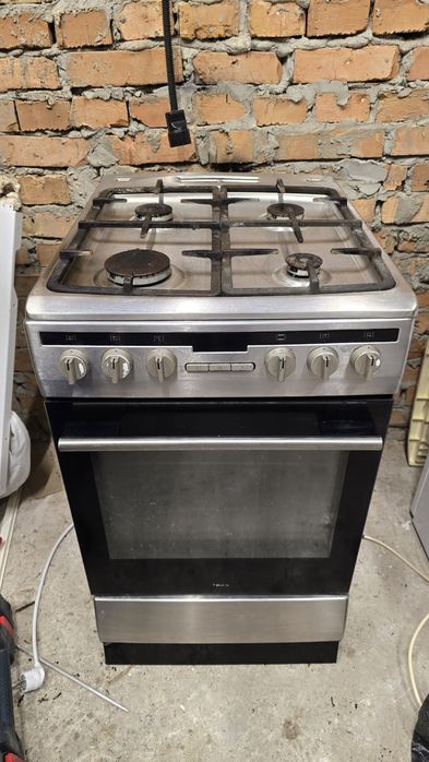 Газова плита Amica 50×60 см електрична духовка нержавійка