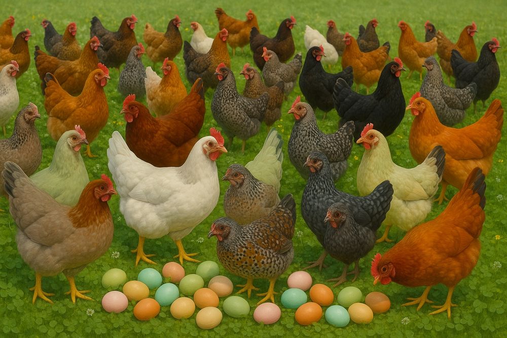 Kury na jajka Rosa z jajkiem, Leghorn