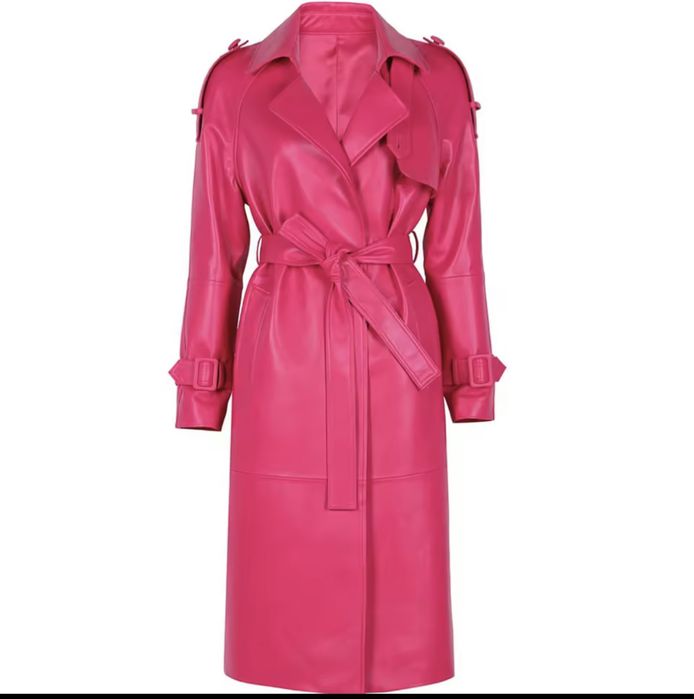 Kontantto plaszcz dlugi amarant skora naturalna xs-3xl
