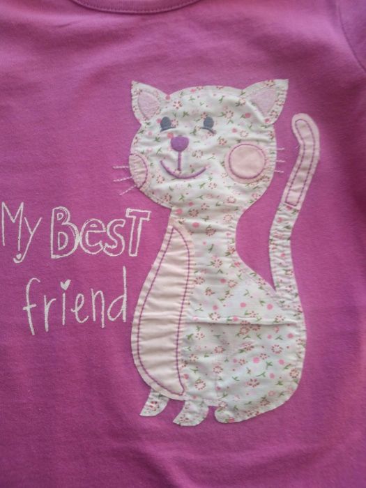 T-shirt com aplique bordado gatinho - Benetton