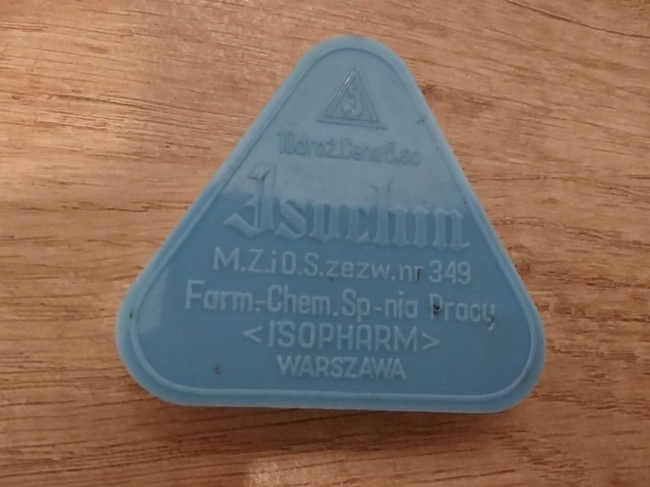 Stare pudełko po lekach medyczne z PRL Jsochin Warszawa pojemnik leki