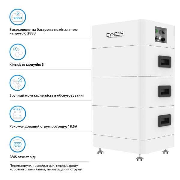 Блок батарей Dyness Tower T10 LiFePO4 3xHV9637 288V 37Ah 10.66kWh BMS
