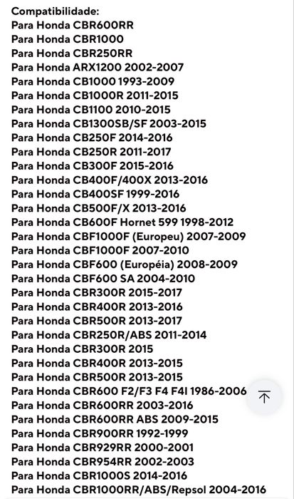 Tampão oleo para motos Honda