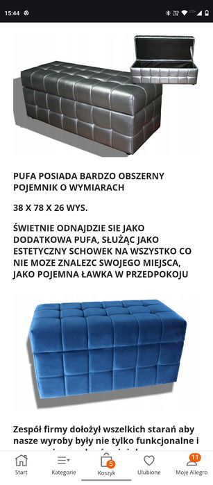 Skrzynia pufa tapicerowana