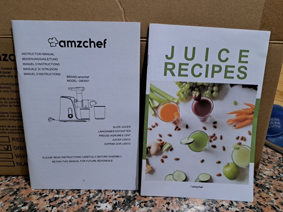 AMZCHEF Slow Juicer - Liquidificadora