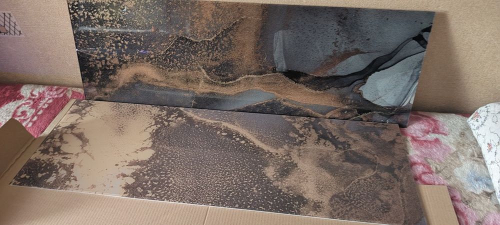 Płytka ścienna szklana dekor Mirror Liquide Stone 30x90 Castorama
