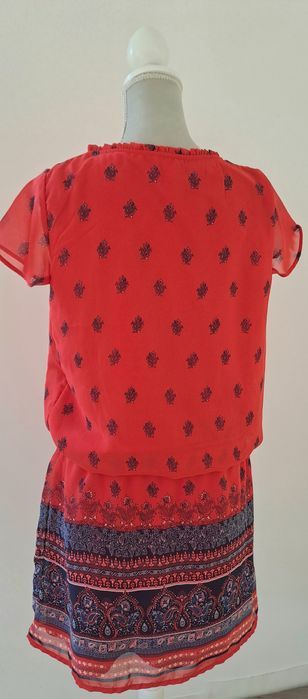 Vestido estampado com pormenores muito delicados, Tam 38
