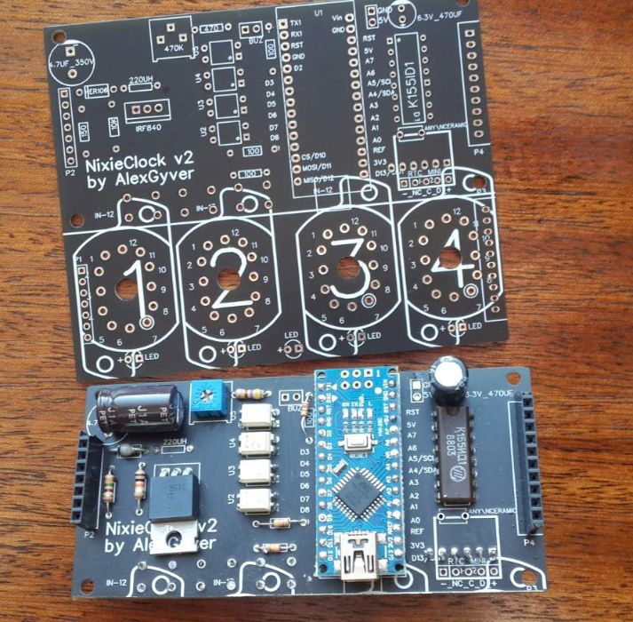 Плата. Кит набор для сборки   (ламповые часы на ИН-12 от AlexGyver)