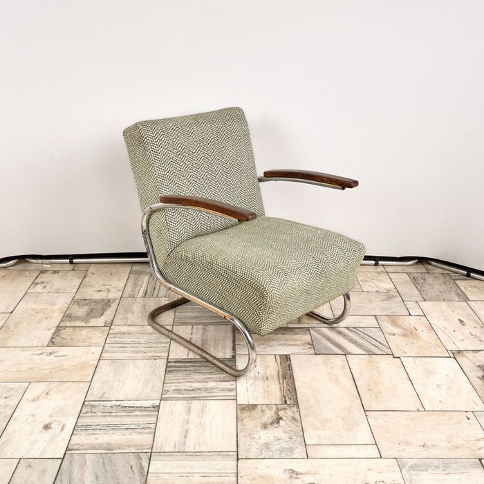 Fotel Bauhaus S-411, Thonet, lata 30. XX wieku, Czechosłowacja