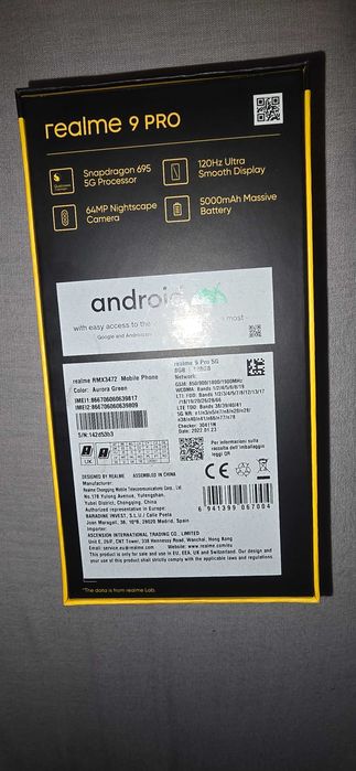 Sprzedam Realme 9 Pro 5G 8/128GB Aurora Green 120Hz Stan bdb!!!