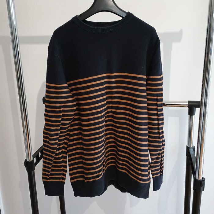 Sweterek granatowy w paski L