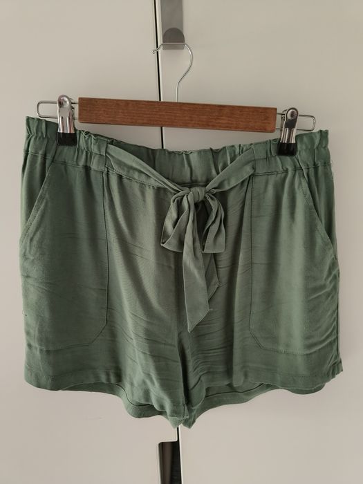 Szorty paperbag wiązane krótkie spodenki 100% wiskoza 38 M