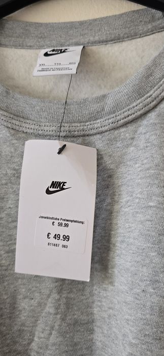 Nowa Bluza Nike Crewneck Szara Klasyczna Swoosh XXL męska