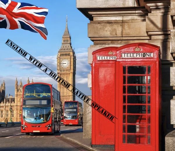 English with a British native speaker.General/business-free trial