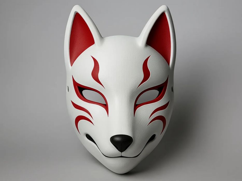 Máscara Japonesa "Kitsune" Tradicional