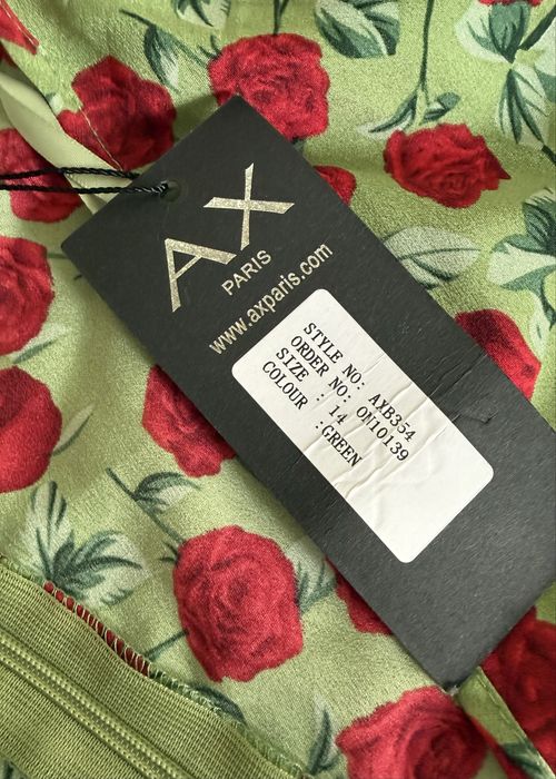 Платье новое Armani AX Paris s, m  ромпер, комбинезон в цветочный принт, мини, зеленый