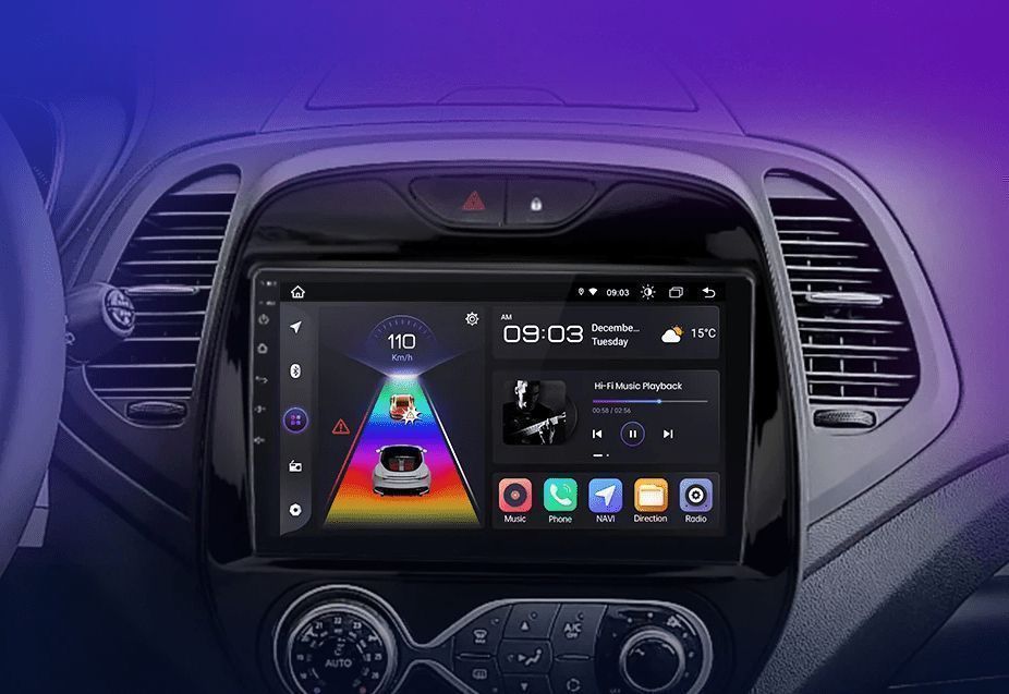 Renault Captur 2016-2019 – Radio Android 15 9" CarPlay Android Auto 2GB/32GB GPS Nawigacja Stacja Multimedialna WiFi Bluetooth PL