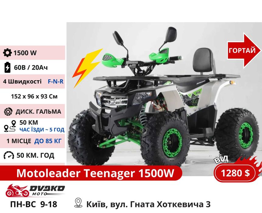Квадроциклы Подростковые 110 125 150 cc 1000w 1500w - Forte Hunter 22