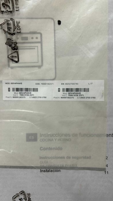 Fogão Indesit IS5V4PHW