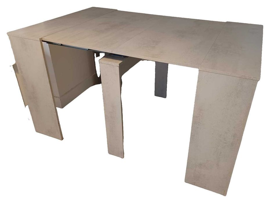 Mesa extensível CATARINA (51–237 cm) + 6 cadeiras estofadas — como nova