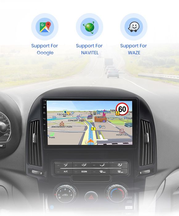Rádio 9" android Hyundai i30 de 2006-11 CARPLAY WIFI GPS 2/32GB Novo