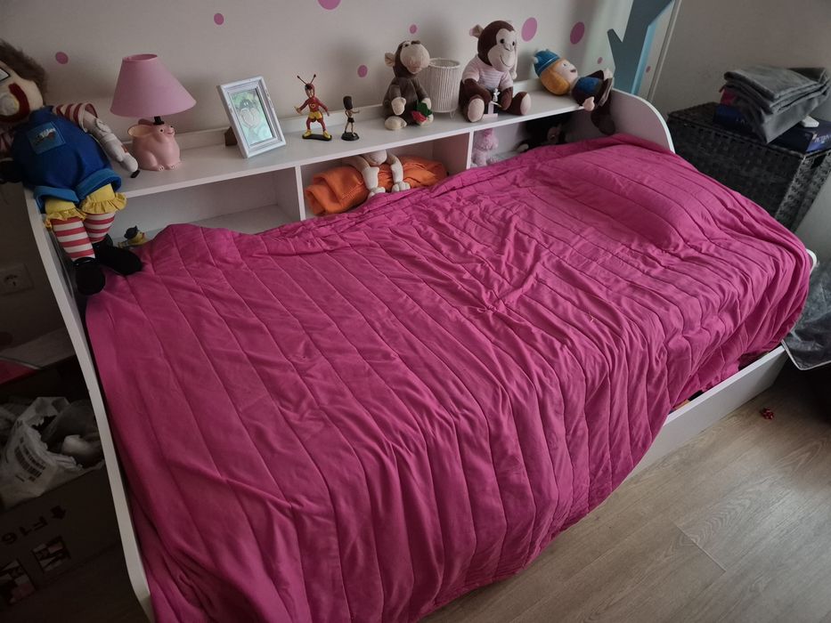 Cama de solteiro + cama na gaveta inferior 90x190 cm com colchão