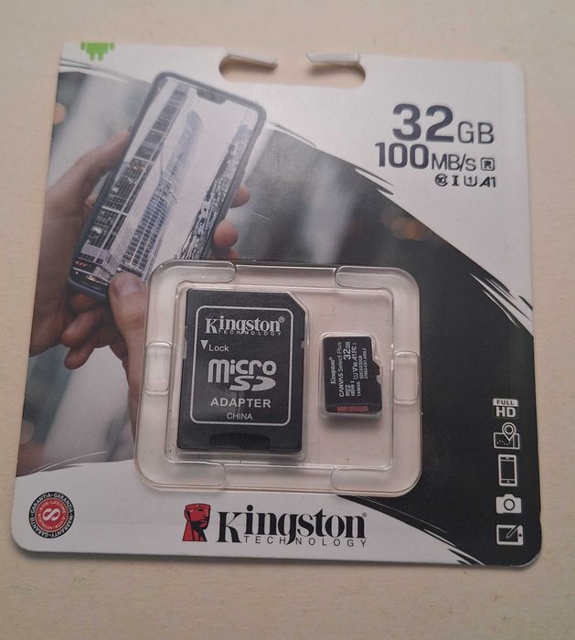 Карта пам’яті Kingston microSDHC 32GB Class 10 UHS-I з адаптером Оригінал