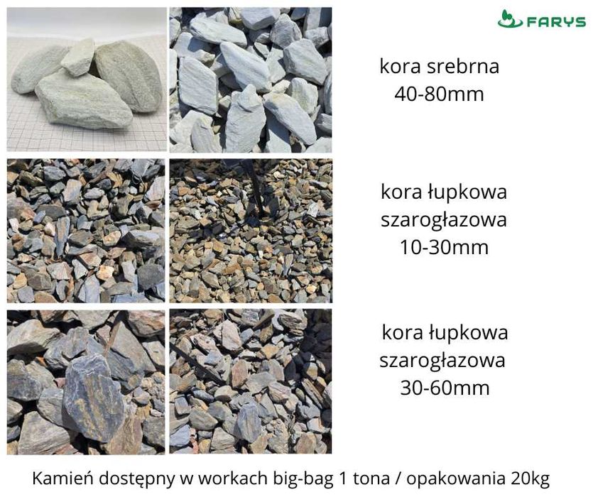 Kamień dekoracyjny i budowlany, grys, otoczak, kostka granitowa.