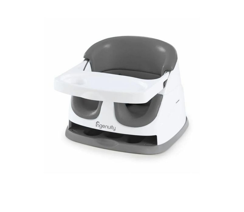 Cadeira Ingenuity Baby Base Branco/Cinzento Ardósia. Como novo