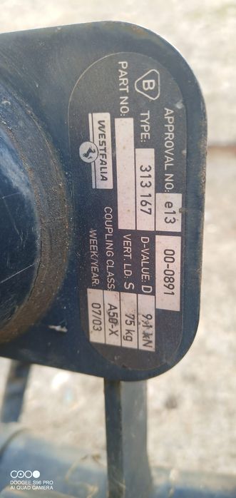 Gancho de reboque Mercedes Westfalia