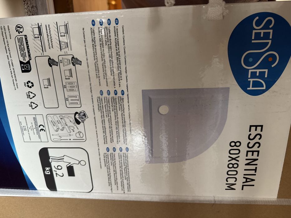 Kabina prysznicowa z brodzikiem , szklo matowa jiel , nowa 80x80