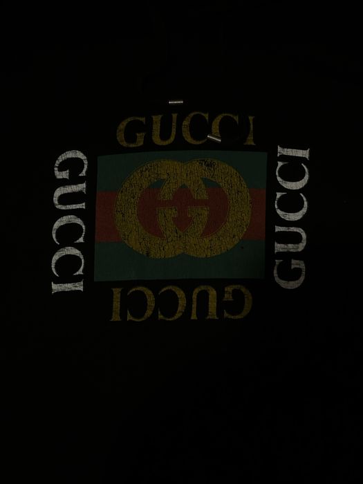 Gucci Hoodie Distressed Logo