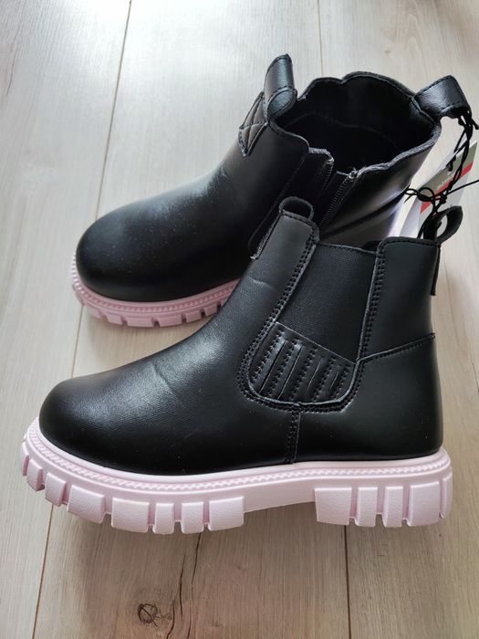 Nowe czarne botki dziewczęce 36 Sinsay