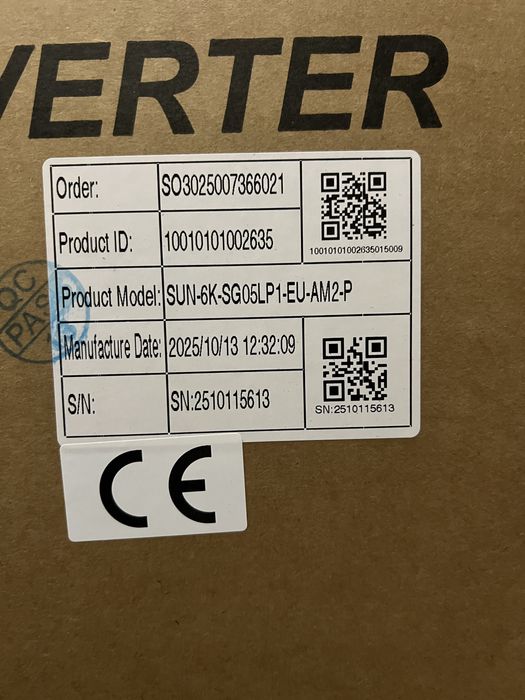 Гібридний Інвертор deye 6 кВт SUN-6K-SG05LP1-EU-AM2-P, АКБ SE-F5 PRO L