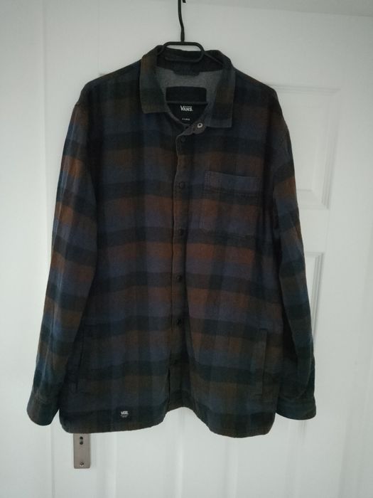 Vans gruba bluza koszulowa zimowa jesienna koszula ocieplana w kratę