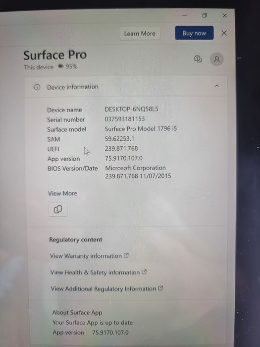 Portatil Microsoft surface pro - i5 7300U |  256 GB SSD | 8GB RAM | office 2021 |