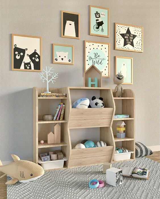 Стелаж дитячий для іграшок Полиця Полка Шафа Стеллаж для дітей Будинок