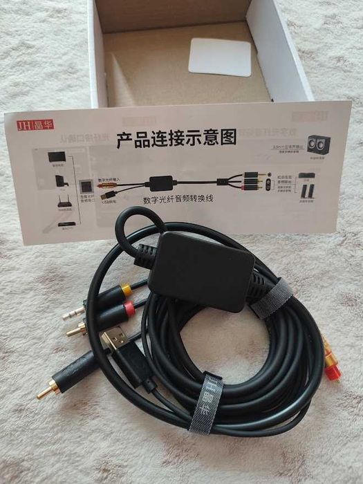 GINTOOYUN Kabel Koncentryczny cyfrowy audio AUX SPDIF 1,5M