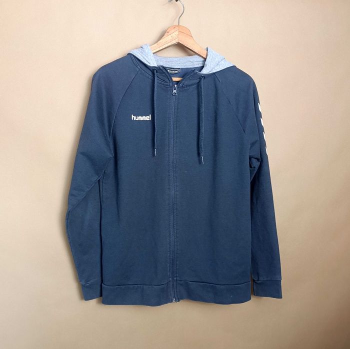 Hummel bluza męska szara dresowa logo chevrony bawełna szer. 50