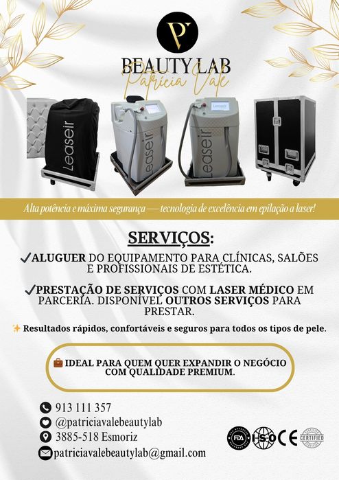 Aluguer ou Prestação com Laser da Leaseir-Epilação Laser Médico
