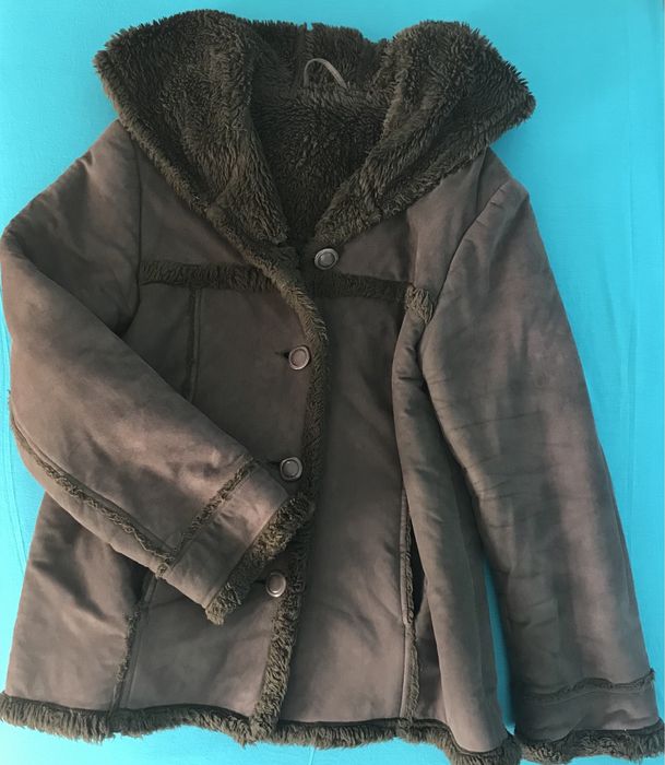 Futro damskie rozmiar M oliwkowe Kożuch damski rozmiar M oliwka