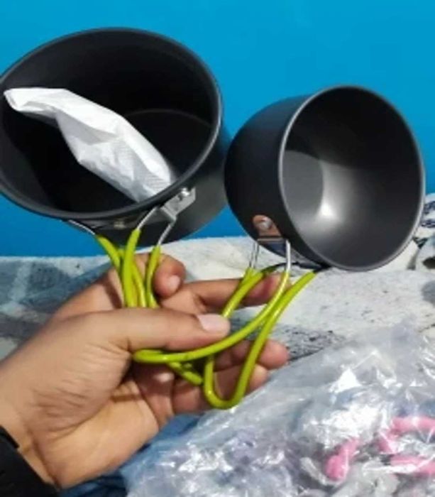 Качественный набор посуды для кемпинга, на 1-2 человека