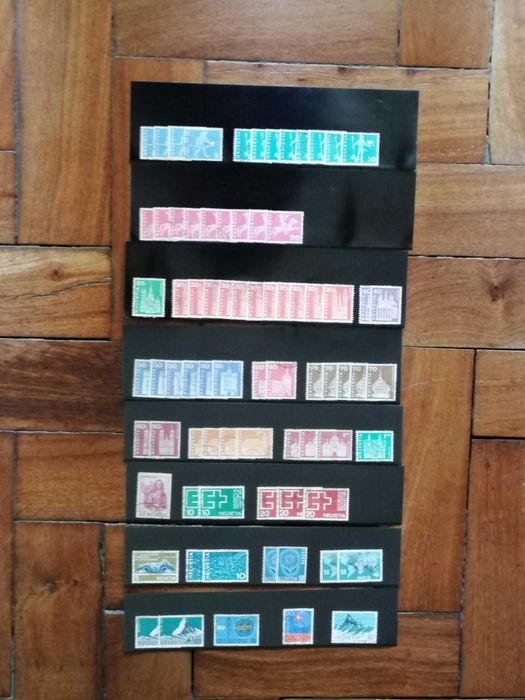 Conjunto de selos de vários países