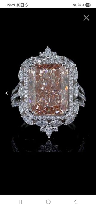 Złoty Nowy pierścionek 12.65 ct diament Fancy !