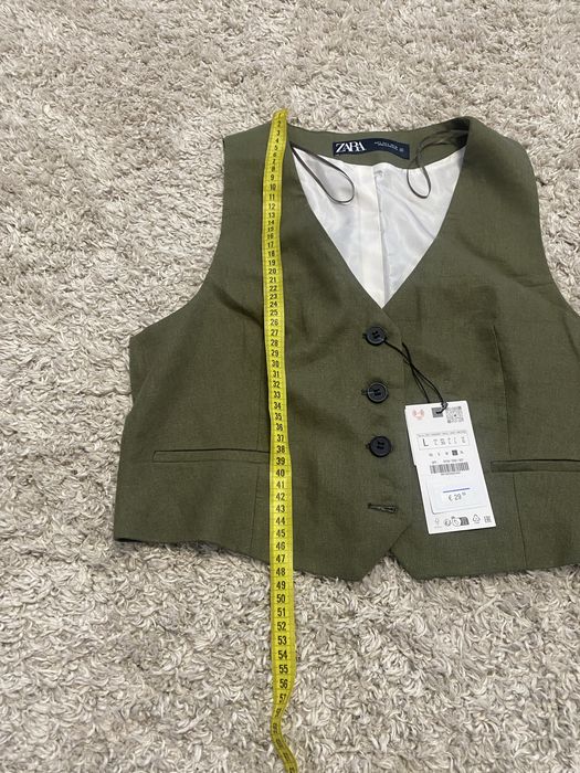 Жилеточка Zara ,НОВА,з БІРКОЮ ,Оринінал ,Льон,розмір Л