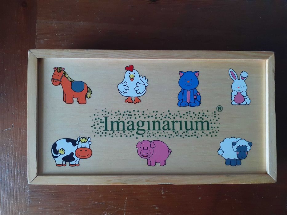 Animal Domino Set with Wooden Pieces