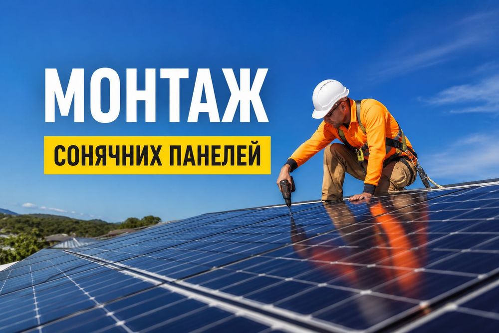 Сонячні панелі монтаж всі види робіт