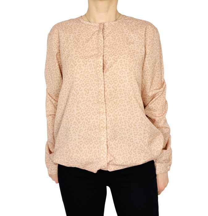 Brzoskwiniowa bluzka w drobną panterkę L 40