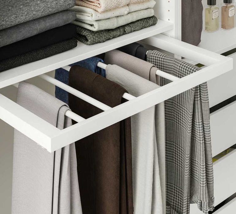 Complementos Roupeiros PAX IKEA (Gaveta, Calceiro, 3 Prateleiras e Cesto de Rede com calhas extraíveis)